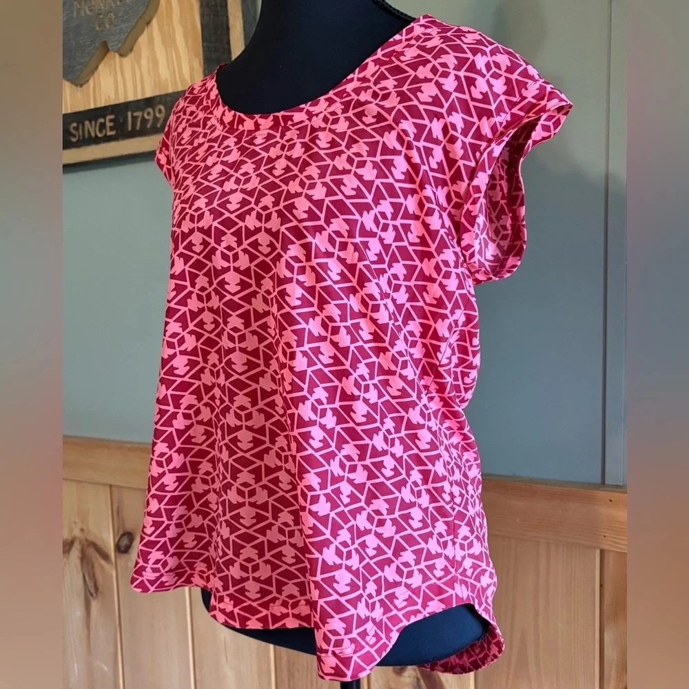 J. Crew Geometric Cap-Sleeve Blouse size 6